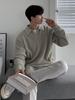 Men's Retro Korean Half-Zip Lapel Sweater - Loose Fit, Autumn/Winter Style Casual Trend