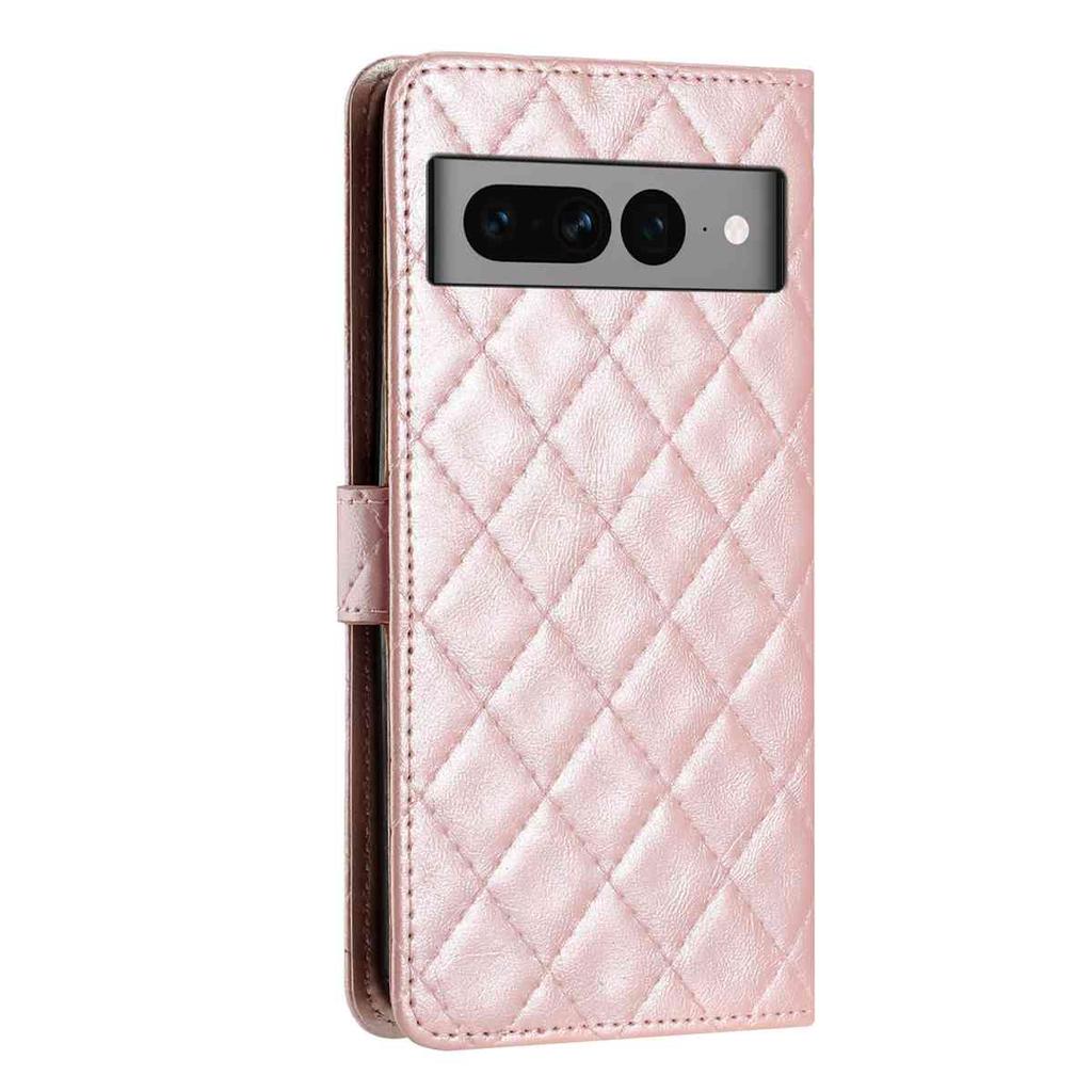 Quilted Pattern Faux Leather Wallet Case for Google Pixel 6 /Pixel 7 /Pixel 8 /Pixel 9 /Pixel 10 Series...360° Protection with Card Slots & Stand