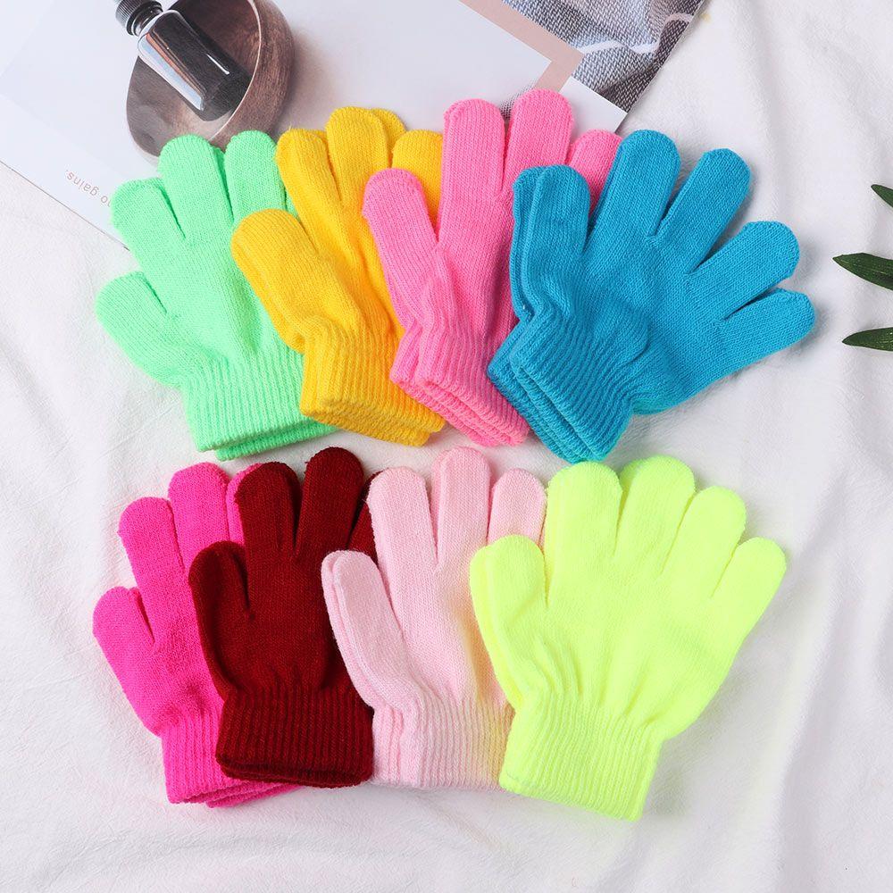 Winter Kids Boy Girl Knitted Stretch Glove Children