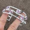 Pink Kunzite Gemstone Handmade 925 Sterling Silver Cuff Bangle Adjustable KKG-198