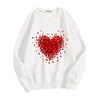 Женская толстовка с капюшоном на День святого Валентина, женская толстовка с принтом в виде сердца, круглый вырез, длинный рукав, свободный пуловер, топы