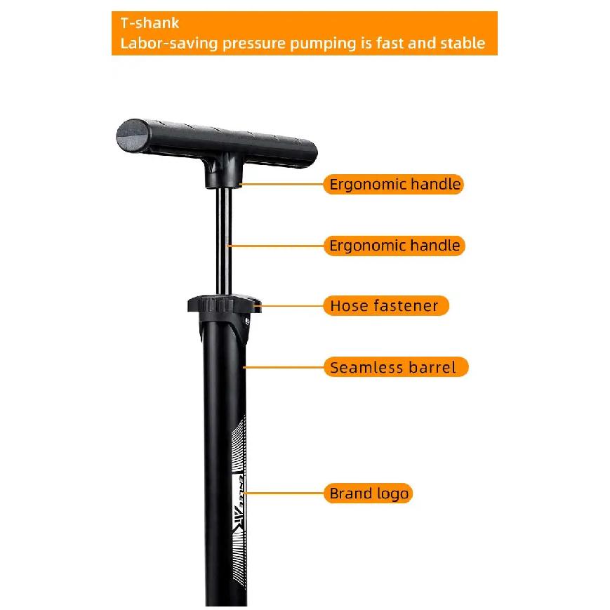 Bicycle Pedal Pump Foldable Base High Pressure Labor-Saving Fast Inflating Beautiful mouth/Law mouth Universal Cycling equipment