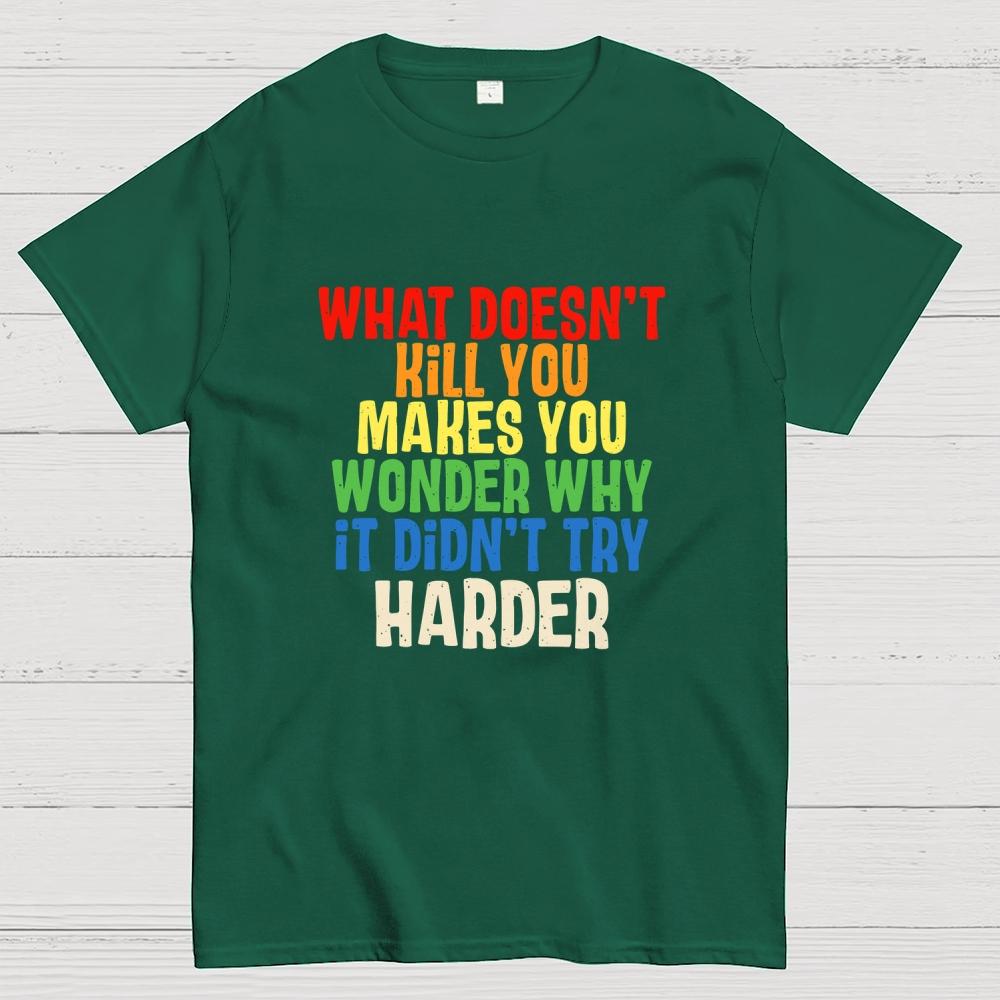 Try Harder Cotton Summer Casual Cool Loose T-Shirt