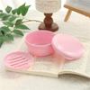 Portable Round Soap Dishes Plastic Soap Container With Lid Leak-Proof Drain Soap Box Holder For Home Traveling Outdoor Hiking Camping Gym