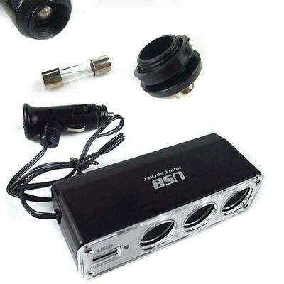 3-канальный многоразъемный автомобильный прикуриватель-разветвитель USB-зарядное устройство DC 12 В тройной адаптер с USB-портом автомобильные аксессуары