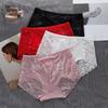 Women's Summer Thin Sexy Lace Panties Underwear Seamless Mid-high Waist Breathable Cotton Crotch Antibacterial Women's Briefs Knickers