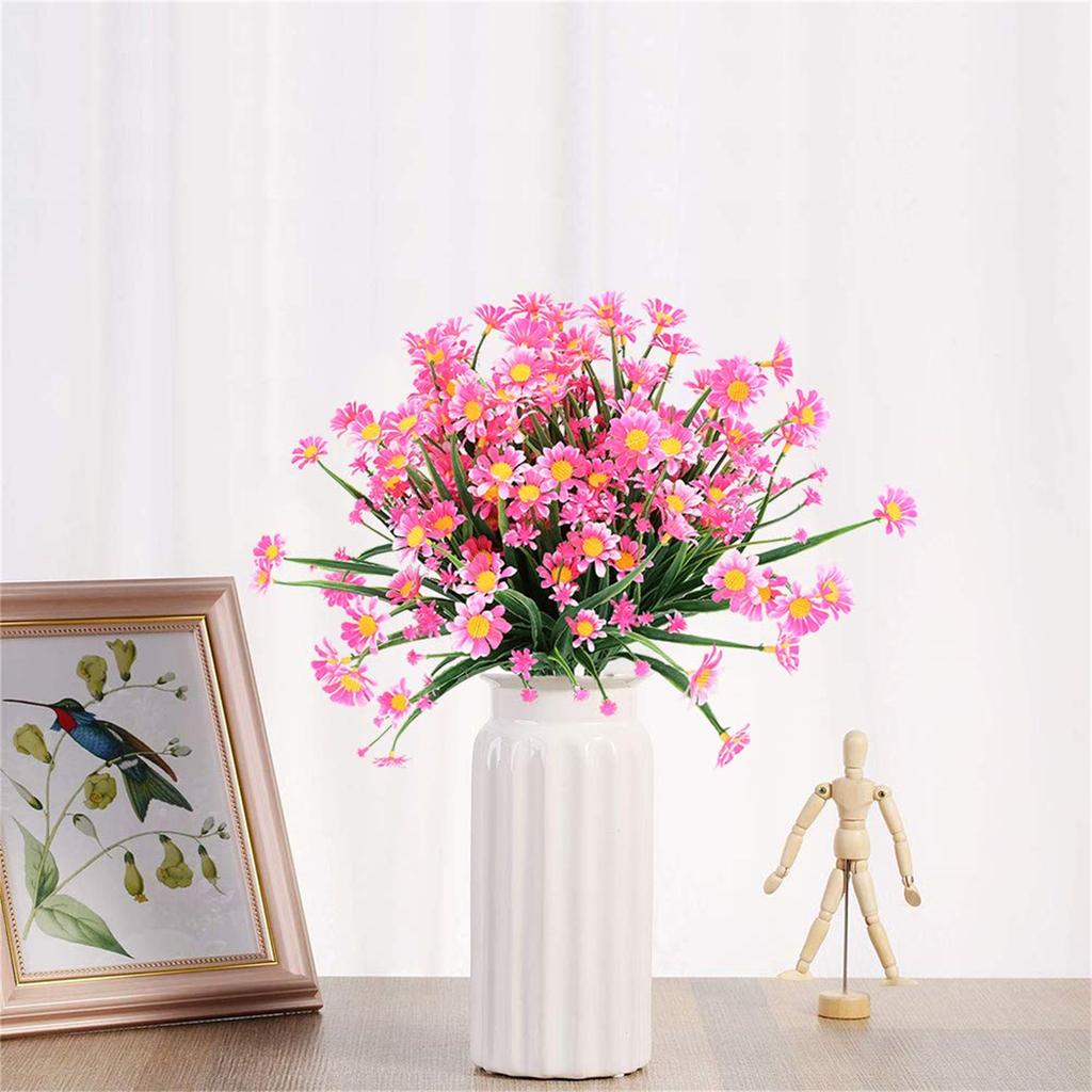Artificial Daisy Flowers Decor UV-Resistant No Fading Non-Peeling for Gardening Patio Balcony Terrace