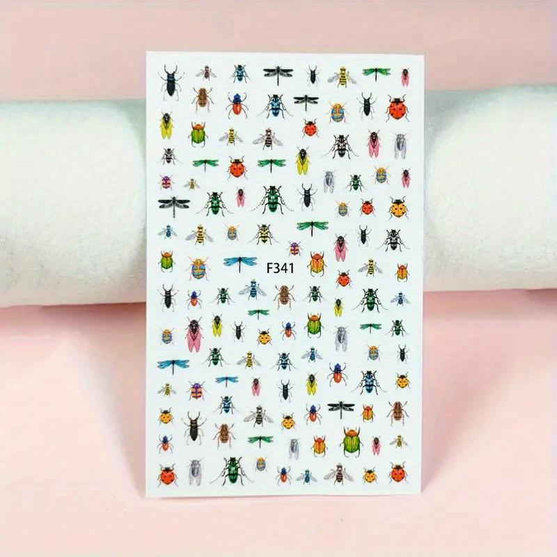 Glowing Insect Nail Stickers - Self-Adhesive Ladybugs, Beetles, and Dragonflies for DIY Nail Art