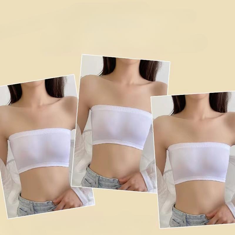 Цельный сексуальный топ без бретелек, женский бюстгальтер без бретелек с эффектом пуш-ап, нижнее белье из ледяного шелка, тонкий бесшовный топ с надписью, черный, белый цвет, топ без косточек