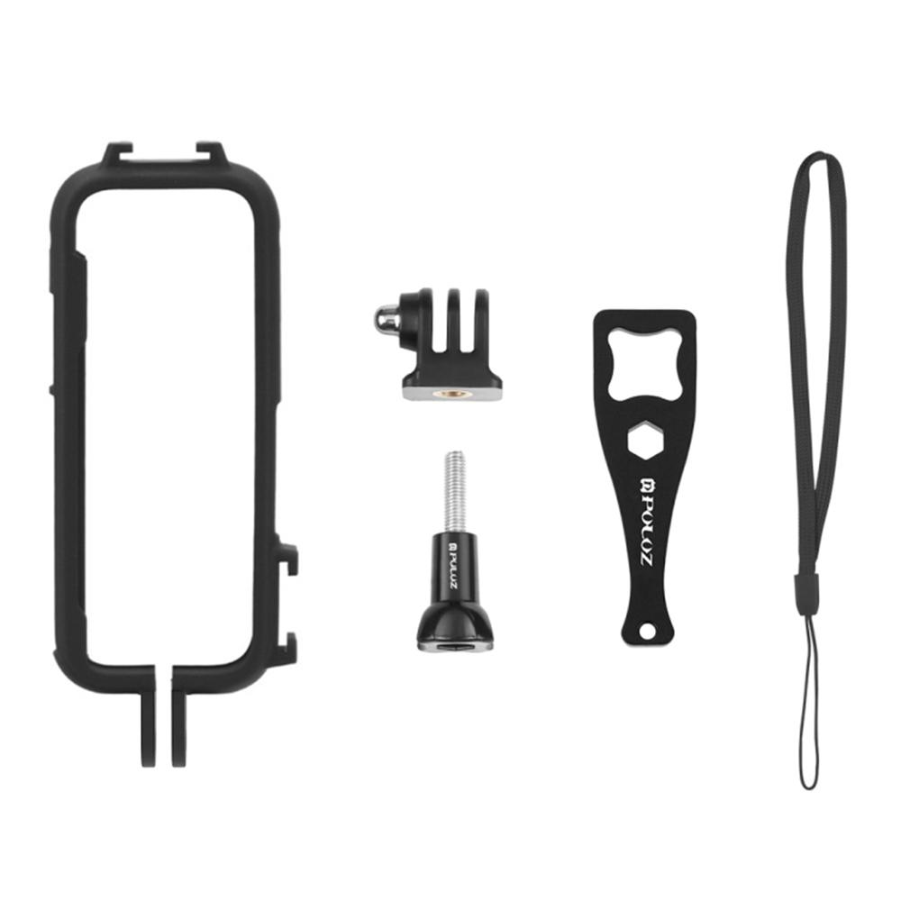 Защитная рамка для панорамной камеры PULUZ, видеоклетка с двойным адаптером для штатива с холодным башмаком и креплением для камеры