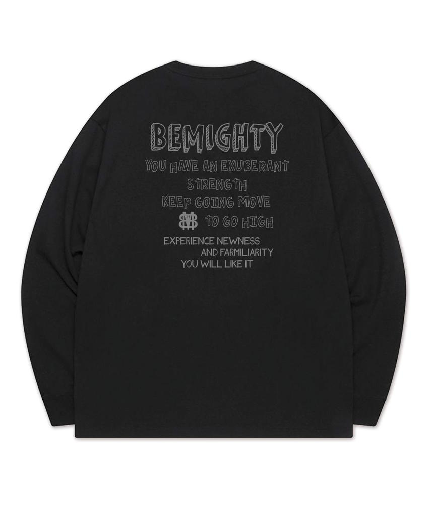 BEMIGHTY Hand Lettering Ribbed Sleeve Long Sleeve T-Shirt [Black]