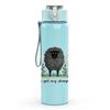 1PC Three Sheep Slogan Quote Print 750ml Color Plastic Sports Water Bottle Leakproof Flip Straw Lid Suitable for Sports Office Home Use