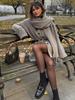 INS Spring Women's Elegant Knit Coat with Scarf