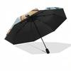 Gingerbread Man Themed Travel Umbrella-8 Ribs Automatic Opening and Closing, Portable Folding Design, Compact and Stylish Umbrella Suitable