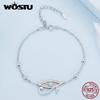WOSTU 925 Sterling Silver Egyptian Eye of Horus Chain Bracelets Opal Stone White Zircon Guard Bracelet Links For Lover Daughter