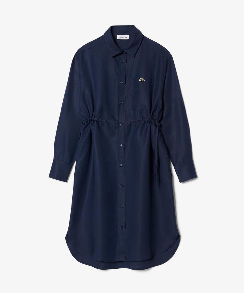 LACOSTE Женское платье-рубашка с длинным рукавом из смесовой льняной ткани Ef8271-56G 166