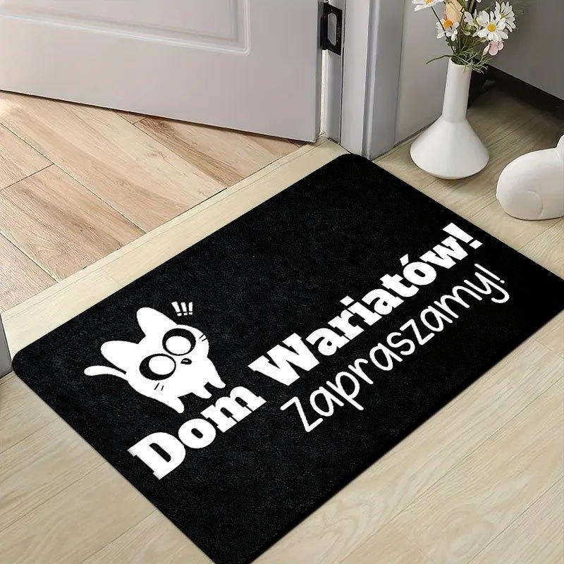 "Welcome To The Crazy House" Creative Signage Floor Mat Perfect for Home Porch and Bathroom Decoration Garden and Indoor Use