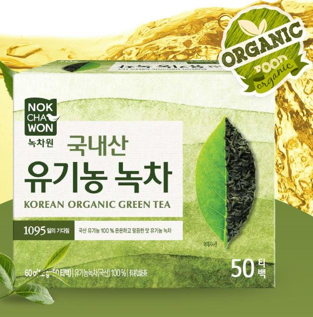 Nokchawon Organic Pure Green Tea 50 Tea Bags — Clean & Refreshing Organic Tea