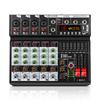 XTUGA EV6 Professional 6-Channel Audio Mixer with 16 DSP Effects, 7-Band EQ, Independent 48V Phantom Power, Bluetooth, and USB Interface for Studio,