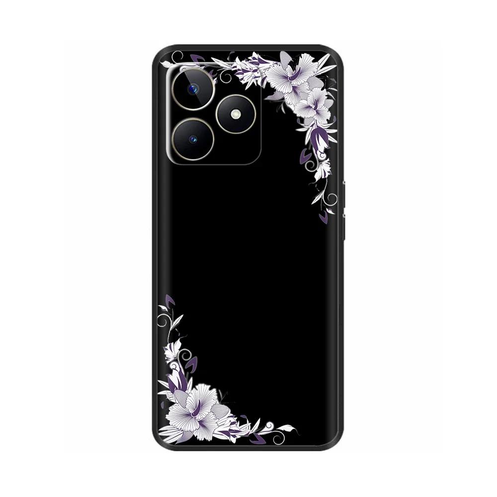 Для Realme C53 Чехол Силиконовый Ударопрочный Мягкий ТПУ Чехол для Телефона Для Oppo Realme C53 4G Funda Coque RealmeC53 C 53 Цветы Мультяшный