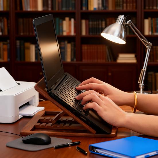 Регулируемая подставка для ноутбука Деревянная складная подставка для компьютера со слотами для вентиляции Нагрузодержатель для компьютера Настольная