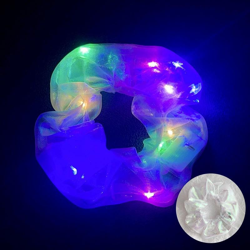1Pc Hair Accessories Festival Party Light-up Glow Effects Women Hair Rope Fashion LED Hair Tie Scrunchie