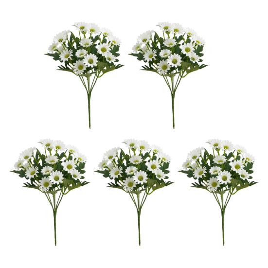 Faux Chrysanthemum Bundle UV Resistant Autumn Artificial Flowers Outdoor Realistic Faux Plants for Patio Porch Window Box Indoor Vase Decor