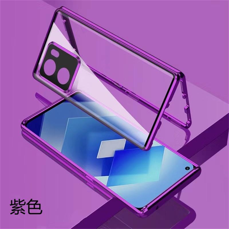 Полный чехол 360 для Oppo Reno 13F 5G, чехол с двусторонней магнитной адсорбцией, металлическая защитная крышка из закаленного стекла для Reno13 FS 4G