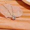 Women Square Zircon Pendant Necklace Simulated Diamond Clavicle Chain for Mother's Day