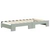 Extendable Daybed with Drawers Light Grey 90x190 cm Velvet