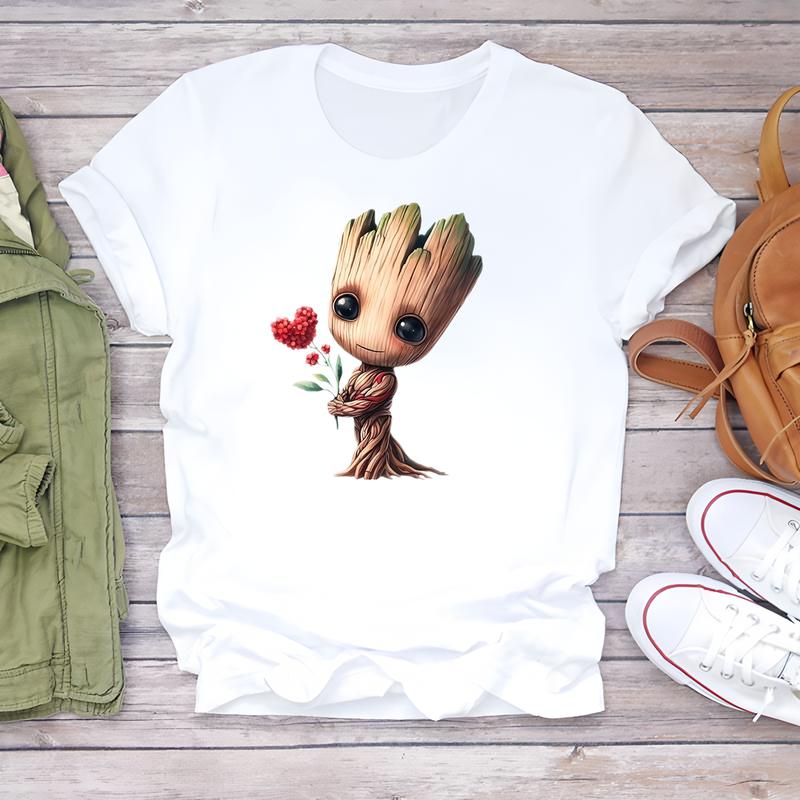 Летняя модная женская футболка с милым принтом, повседневный модный топ с коротким рукавом для женщин, стильный и удобный.