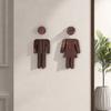 Wooden Toilet Sign Self-Adhesive WC Door Plate Men And Women Hot Spring Bathroom Wall Sign for Offices Businesses Restaurants