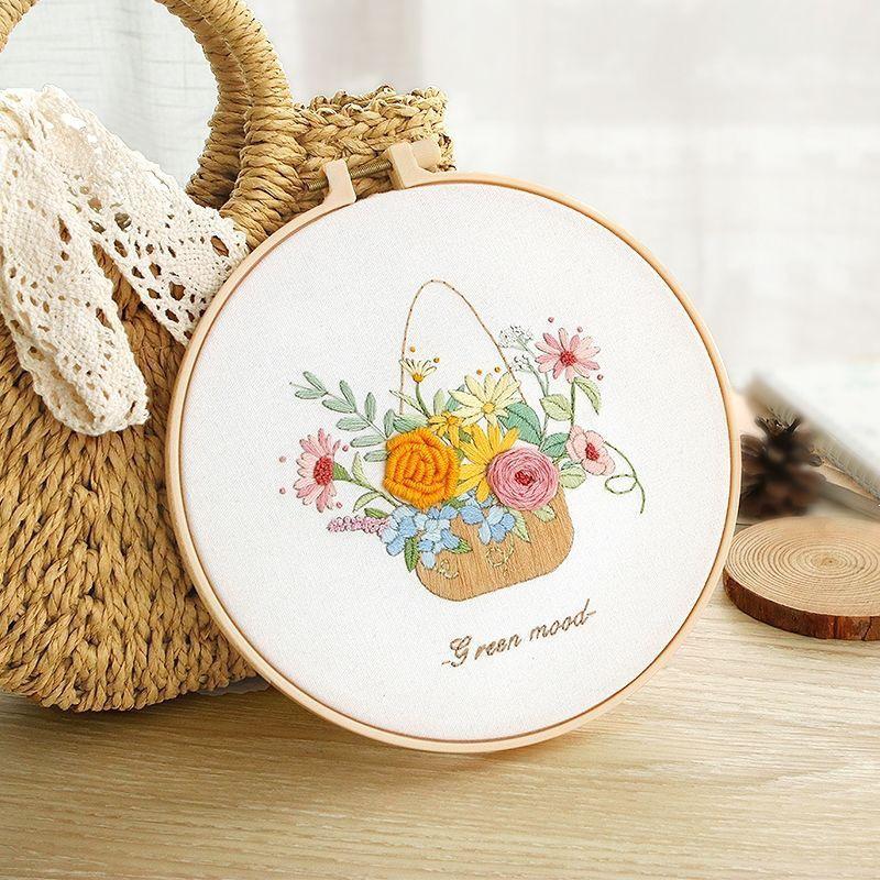 Beginner's Hand Embroidery Kit: Create Su Embroidery, Punch Needle, Ribbon Embroidery, and Cross-Stitch Items.