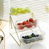 Snack Organizer Elegant 3-tier Dried Fruit Display Tray with Nut Stand Stylish Nordic Snack Plate for Fruits Candies Sturdy Iron