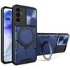 Case for Samsung Galaxy S25, Navy Blue - Shockproof Back Ring Stand Camera Cover