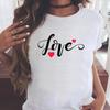 (Asian Size) Graphic Tee Casual T Clothing Print Female Love Letter Printing Casual Women's Top Fashion Short Sleeve T-shirt