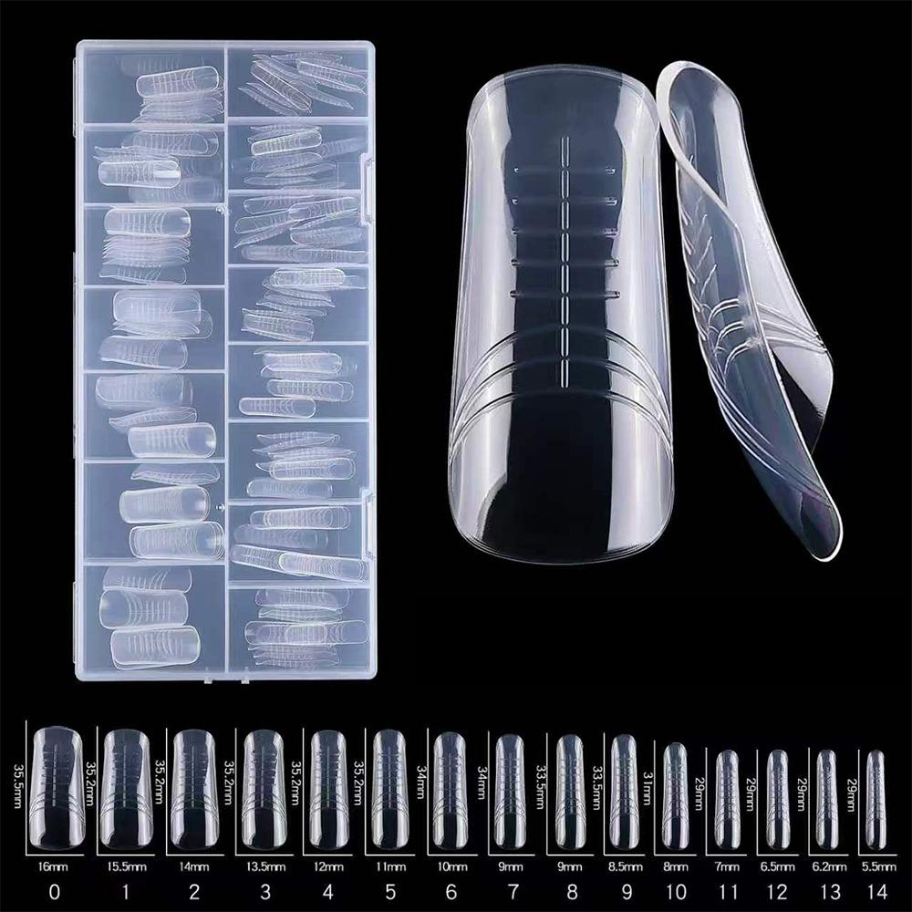 150Pcs Reusable Full Cover Nail Tips Transparent Space Nail Forms NEW French Tip Forms Nail Art