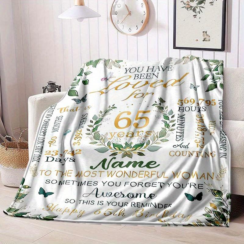 65Th Birthday Style Customize Your Name Blanket Warm Comfortable And Soft Blankets Are Suitable For Home Lunch Break Blanket Office Sofa Sofa Gift To