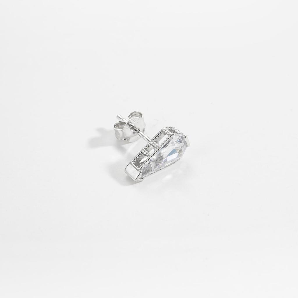 ANDYWEN 925 Sterling Silver Gold Single Triangle Spike Zircon CZ Stud Earring 2023 Women Wedding Jewelry Fine Jewels