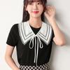 New Women Bowknots Fake Collar Shawl for Shirt Blouse Detachable Collar Lapel False Collar Student Dress Sweater Decorative