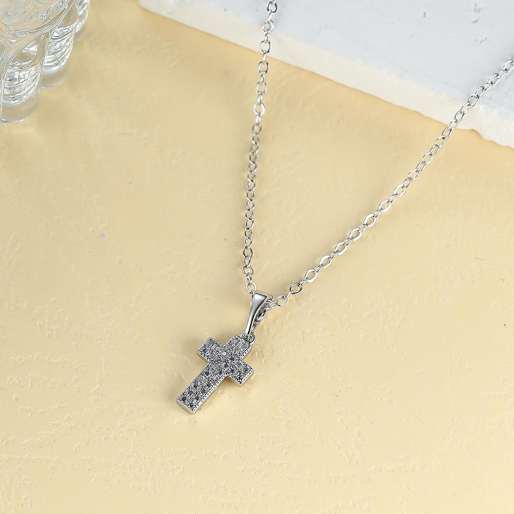 Простое серебряное ожерелье с подвеской в форме креста для женщин, модное ожерелье для вечеринки, банкета, подарок
