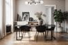 Asturia Black Ceiling Lamp 6-Flat White Lampshade E27