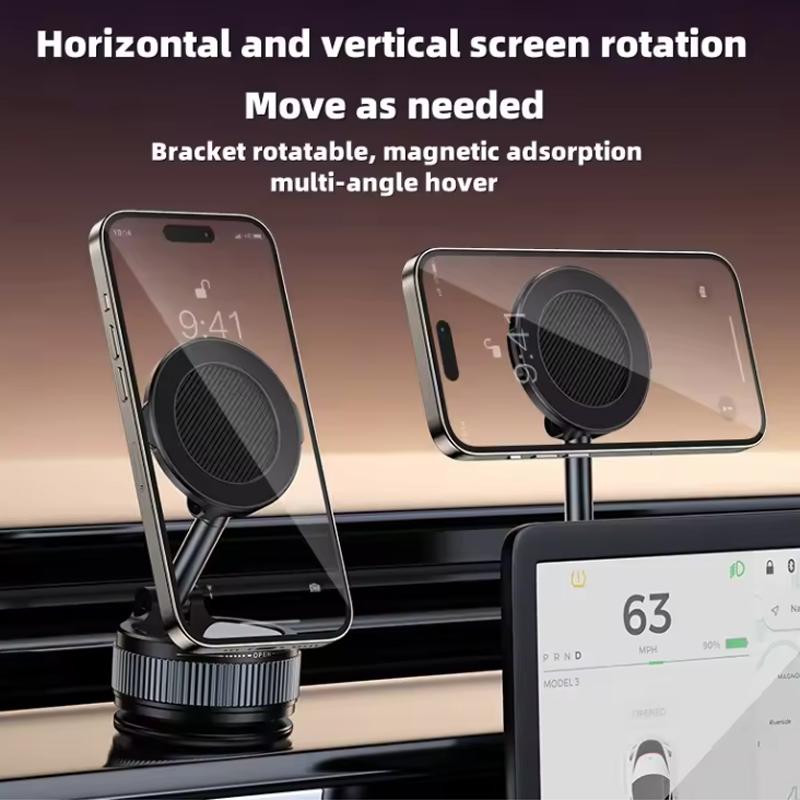 Портативный вакуумный присоска Автомобильный магнитный держатель со складной вращающейся функцией Работает на кухне, в ванной, на стекле, в спортзале. Подходит для всех телефонов