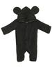 Baby Fashion Romper Towel Fleece Coverall Mouse 795007 Black Size 70 Double-Sided