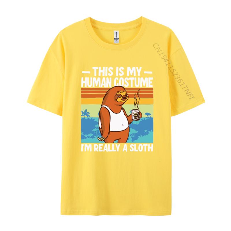 This Is My Human Costume Im Really A Sloth T Shirt Men Cotton Oversized Print T Shirts Graphic Tshirt Tee Top