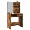VidaXL Dressing Table with LED Old Wood 74.5x40x141 Cm, Makeup Table, Jewelry Table, Dressing Table with Mirror, Dressing Table 857021