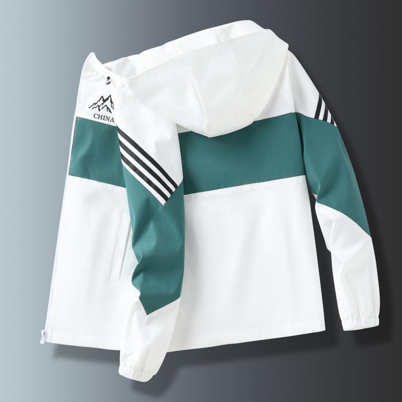 Куртка с капюшоном мужская весна-осень корейский стиль свободная цветная куртка для спорта на открытом воздухе модная повседневная куртка мужская одежда