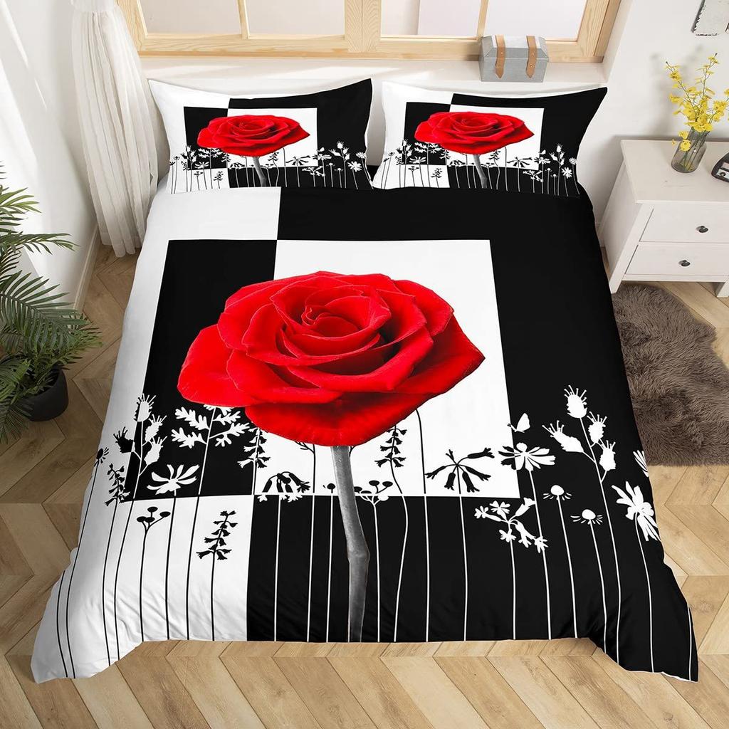 Turkey Three-Piece Quilt Cover 3D Digital Printing Bedding Autumn Pumpkin Maple Leaf Bed Cover