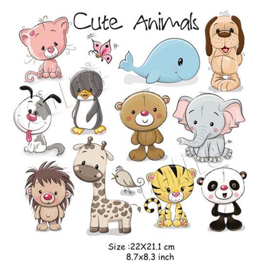 Cute Animals Heat Patches Rabbit Stickers On T-Shirts Custom Accessory Iron On Applique For Kids