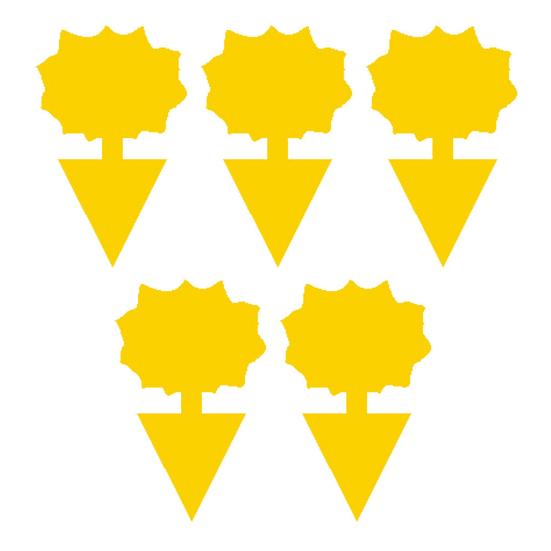 5 шт., ловушка для мух, липкая двусторонняя сильная липкость, желтая ловушка для мух в форме бабочки, бумажная липкая доска для тли и сада